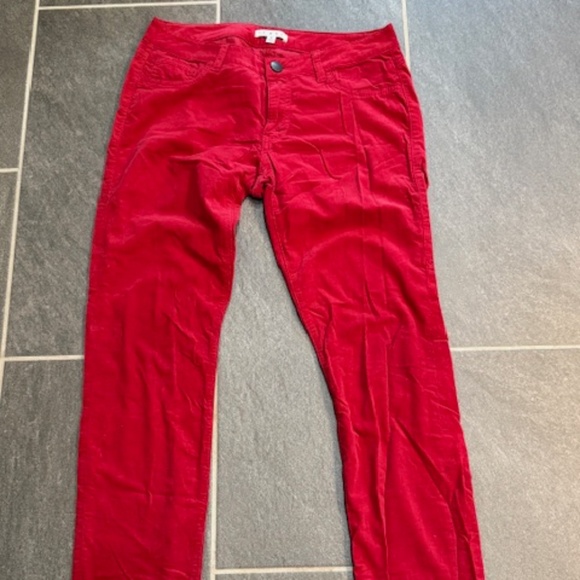 Cabi Skinny Jeans Women's Red Corduroy Straight Leg Pants Style #3136 Size 6 - Picture 4 of 8